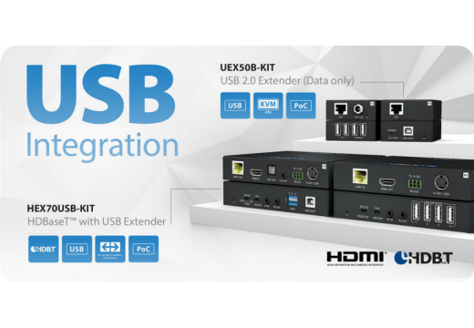 Nuevos extensores Blustream con integración USB, ya disponibles.